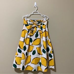 Her Destiny Summer Cool Lemon Print A-Line Skirt-Size L NWT